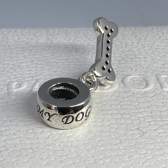Authentic Pandora I Love My Dog Bone 925 Ale Silver Charm #242 - Picture 5 of 7